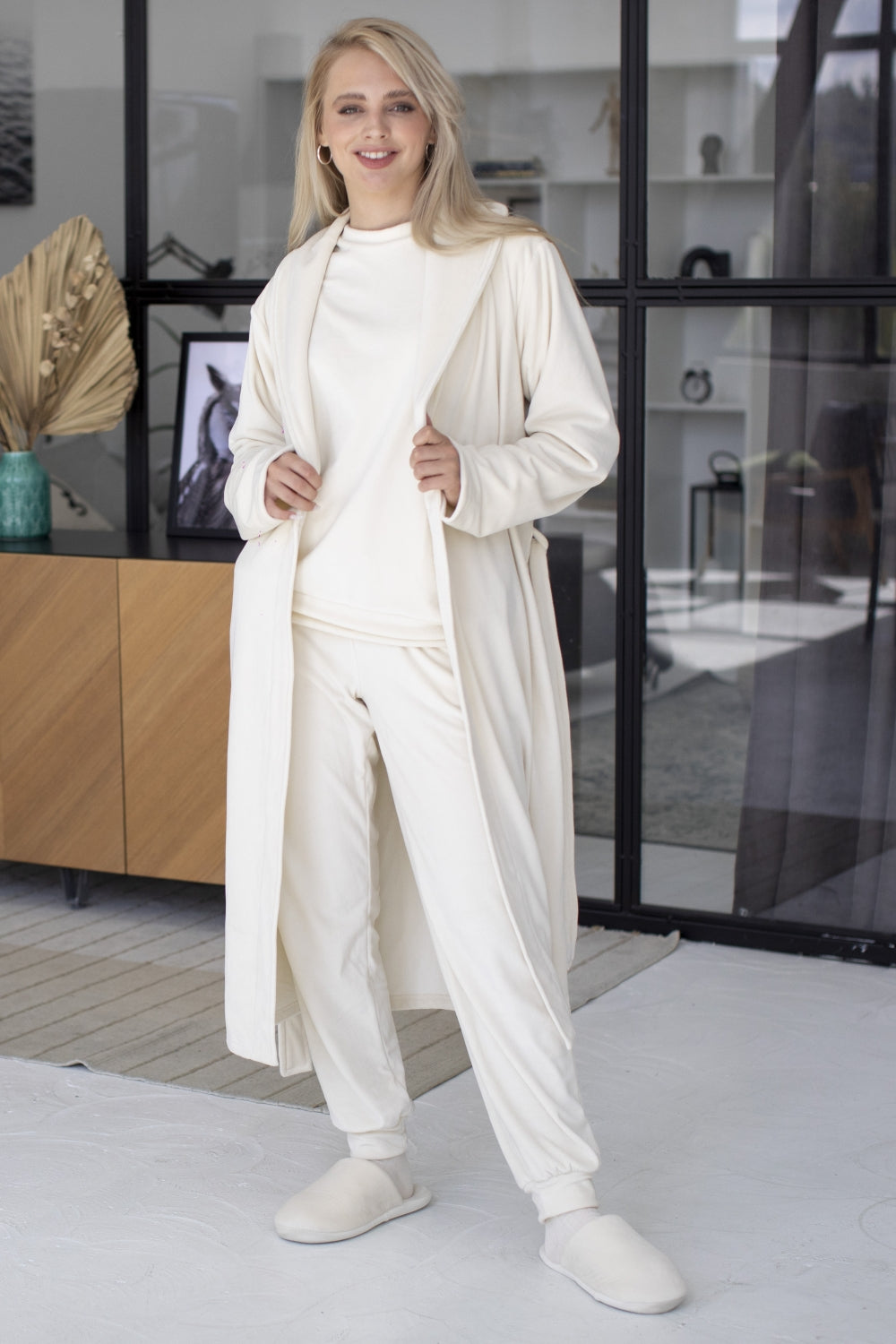 Мягкие домашние тапочки LH580-03 Lux champagne