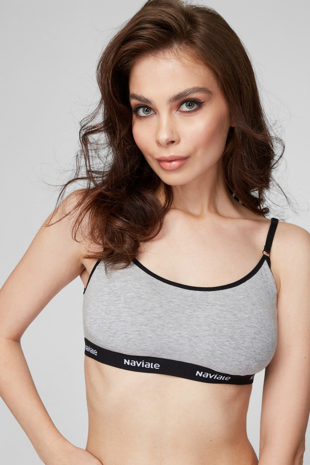 Хлопковый топ с логотипом LU043-01 melange