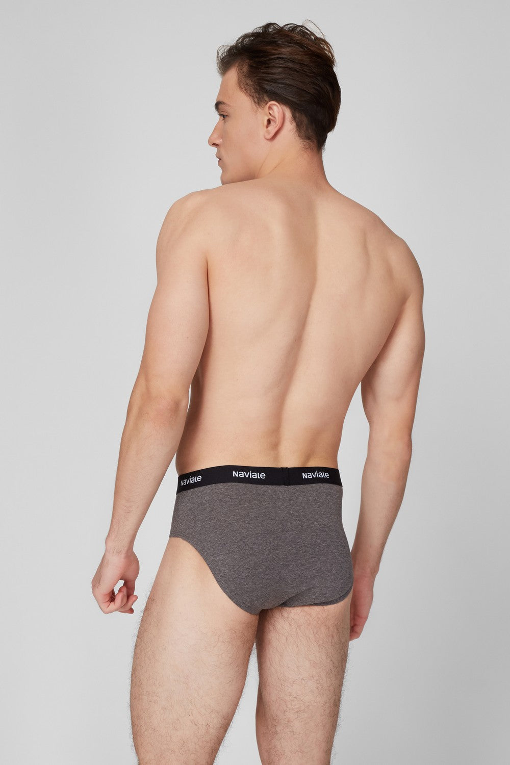 Мужские трусы слип MU202-01 (2 шт.) black/gray melange