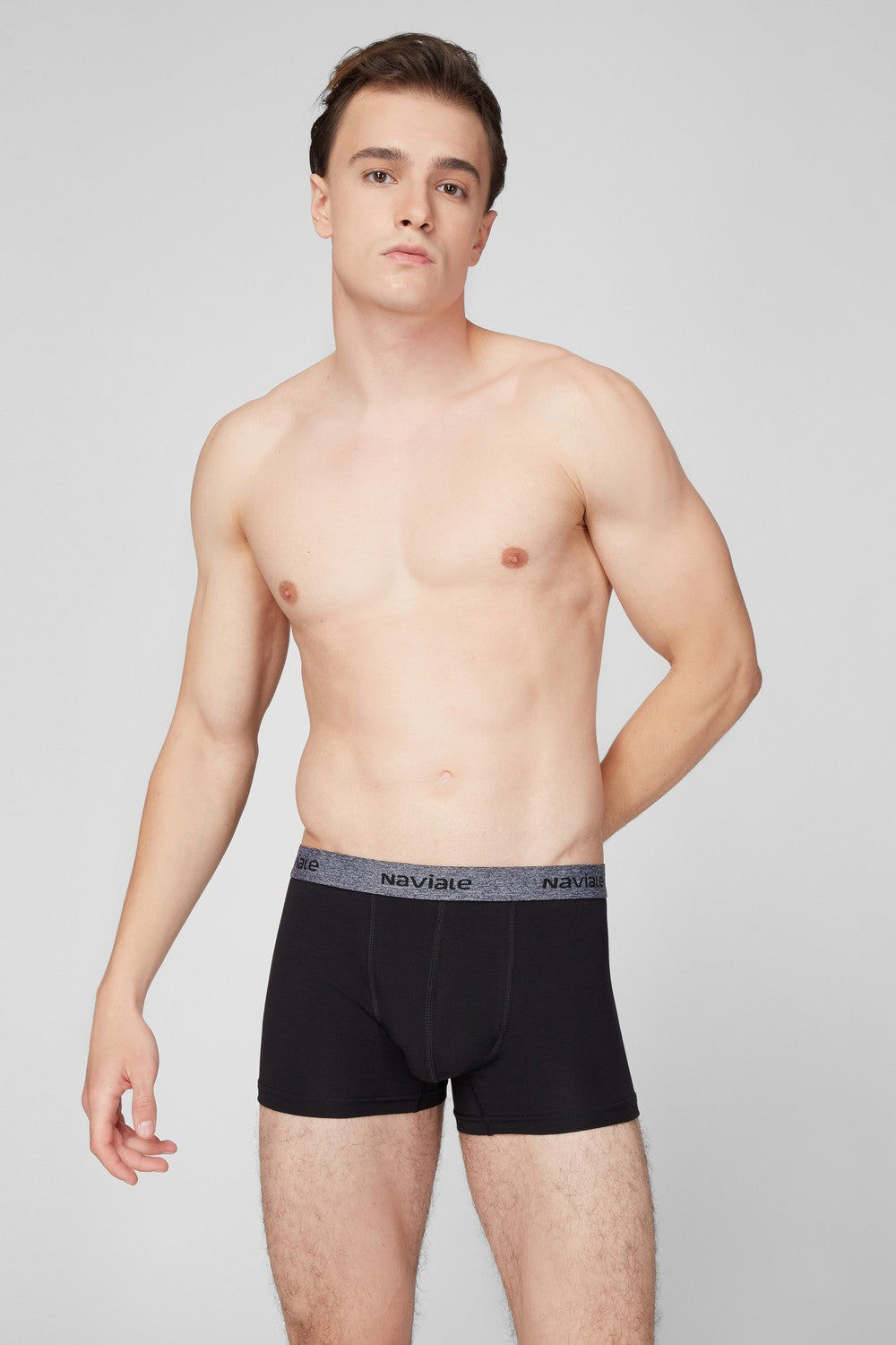 Мужские трусы шорты MU222-01 (2 шт.) black/dark melange