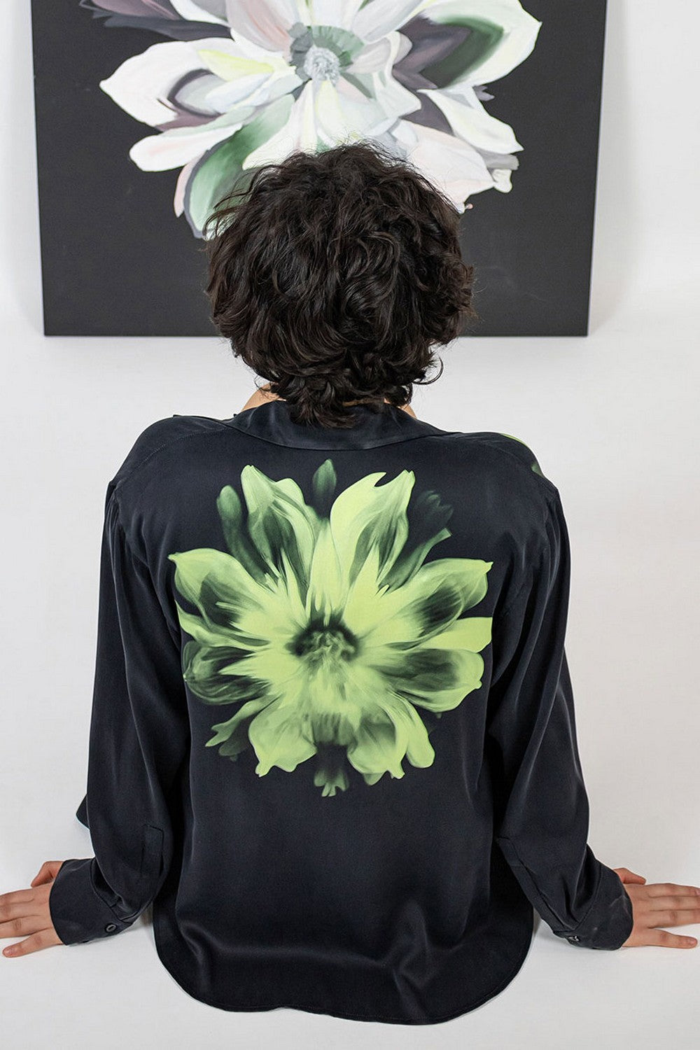 Шелковая рубашка 241201-04 black/print