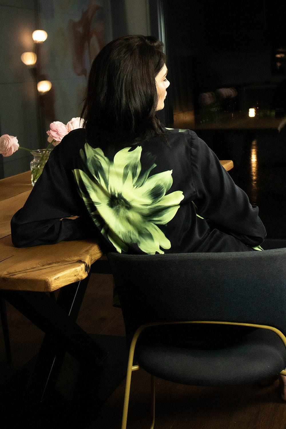 Шелковая рубашка 241201-04 black/print