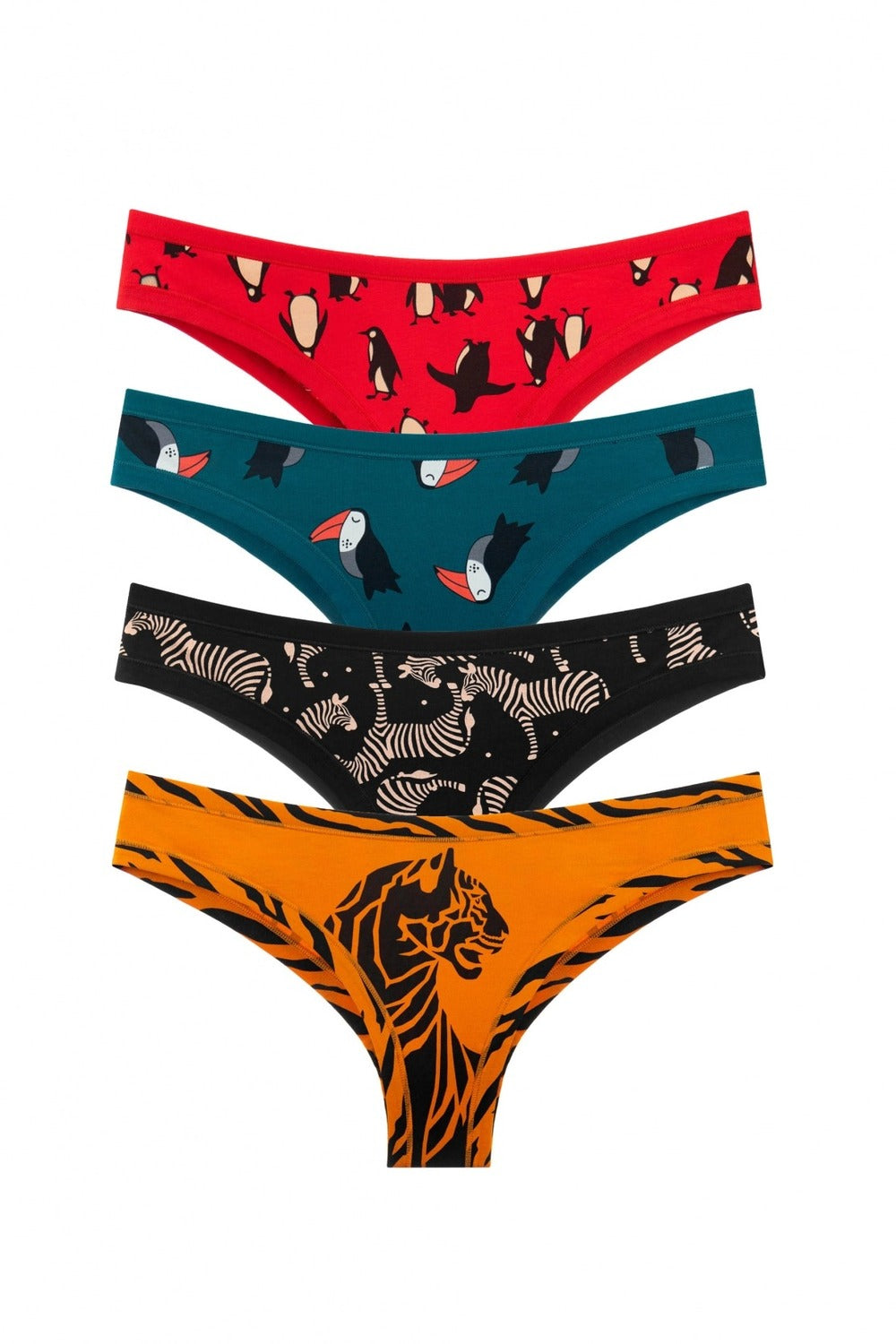 Трусики бразилиана 200-20 (4 шт.) red/emerald/black/orange