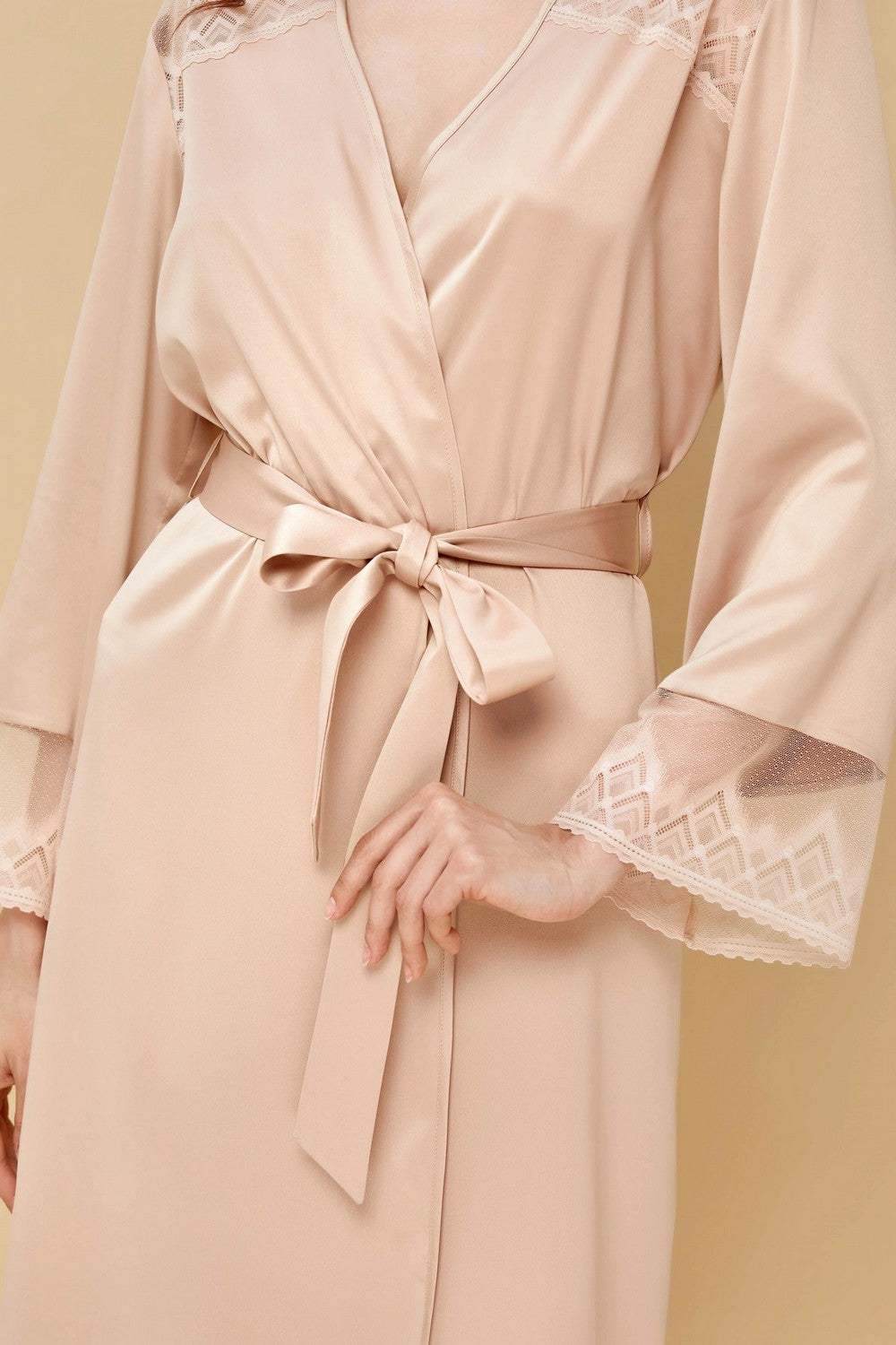 Халат из сатина 801-6779 beige
