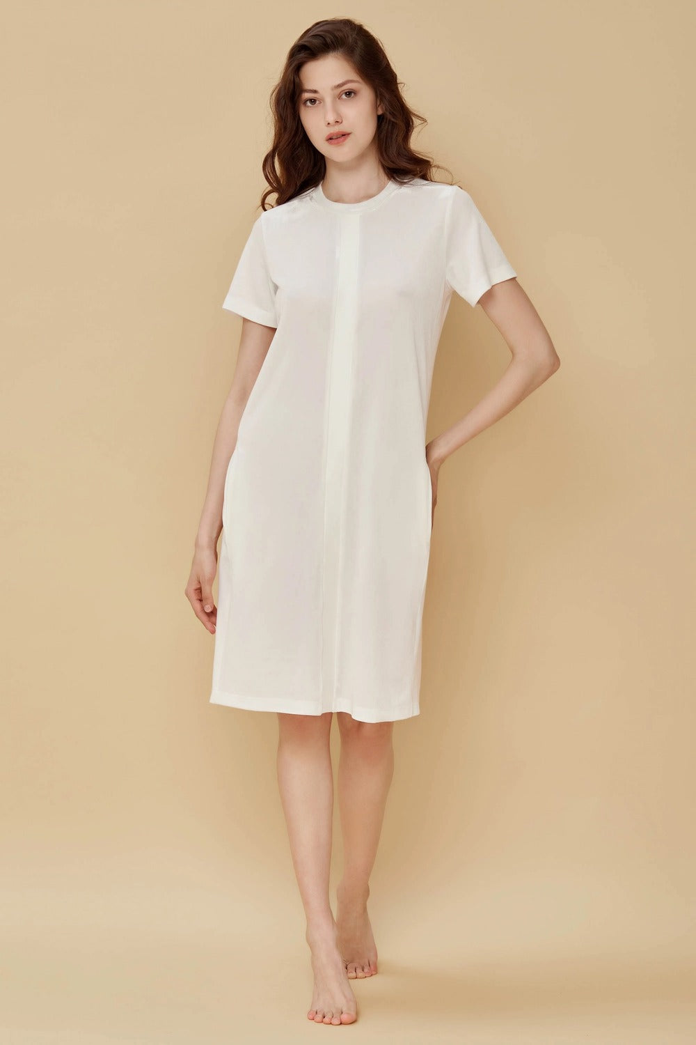 Платье с короткими рукавами 803-6069 champagne