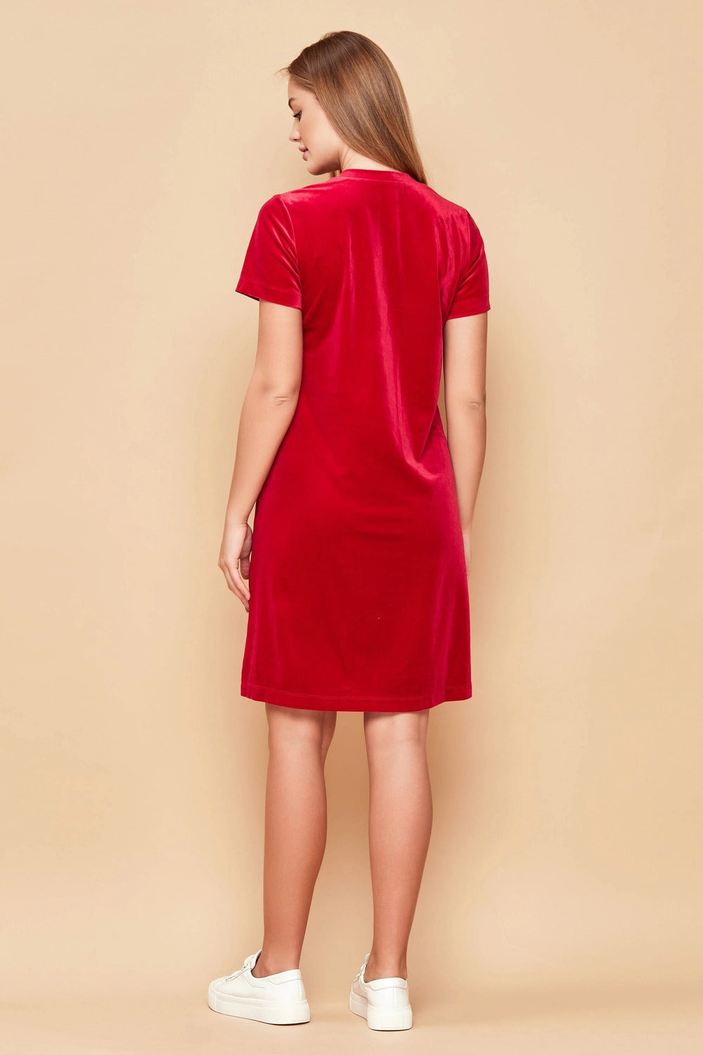 Платье с короткими рукавами 803-6069 crimson