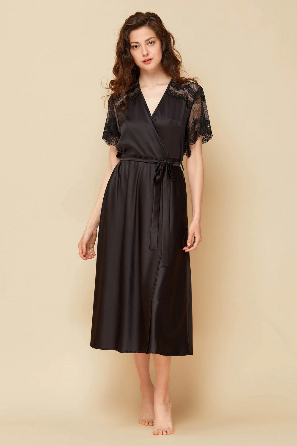 Халат из сатина 804-6752 black