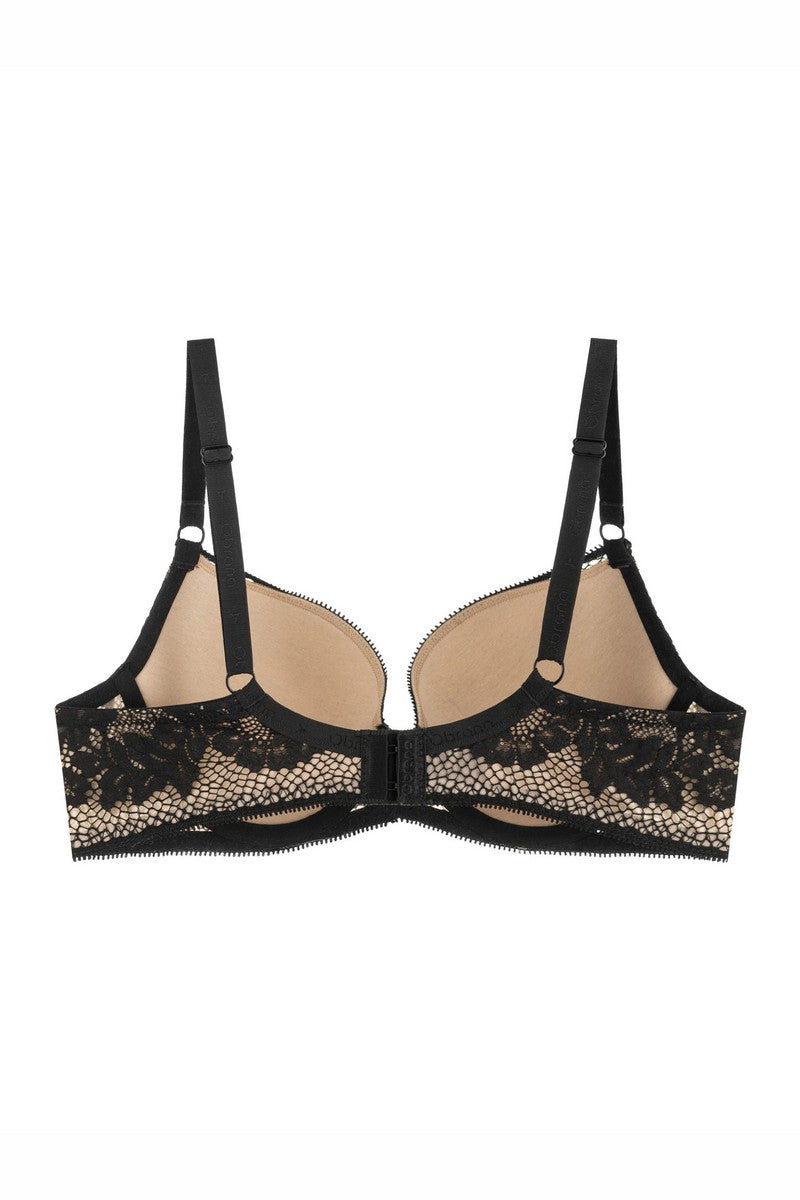 Формованный бюстгальтер с кружевом 808-011 black