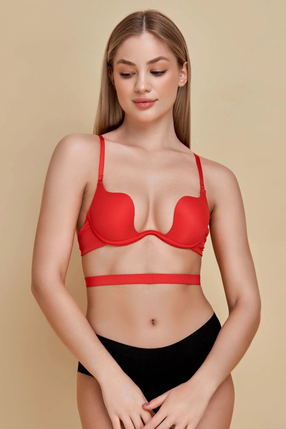 Фигурный бюстгальтер push-up 810-002 red