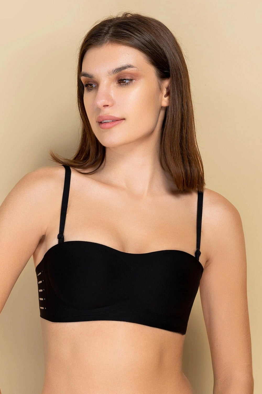 Бюстгальтер бандо из микрофибры 874-073 black