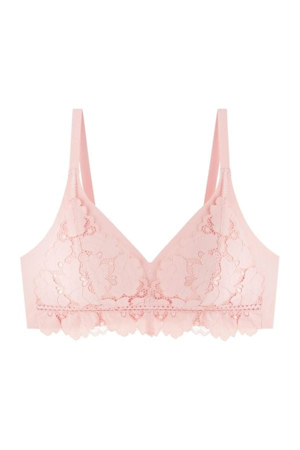 Бесшовный бюстгальтер из кружева и микрофибры 878-074 rose