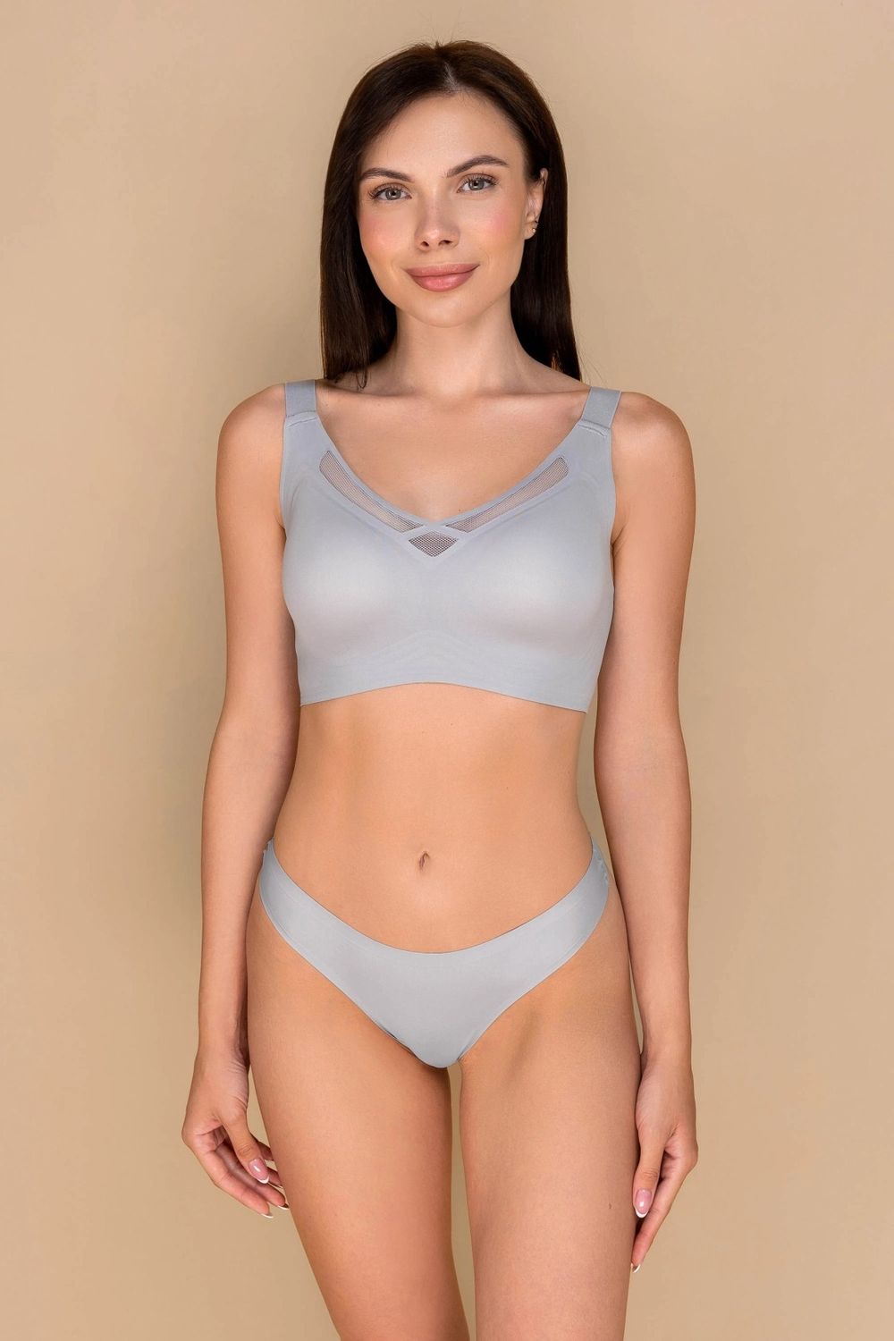 Бесшовный бюстгальтер из микрофибры 882-075 light gray
