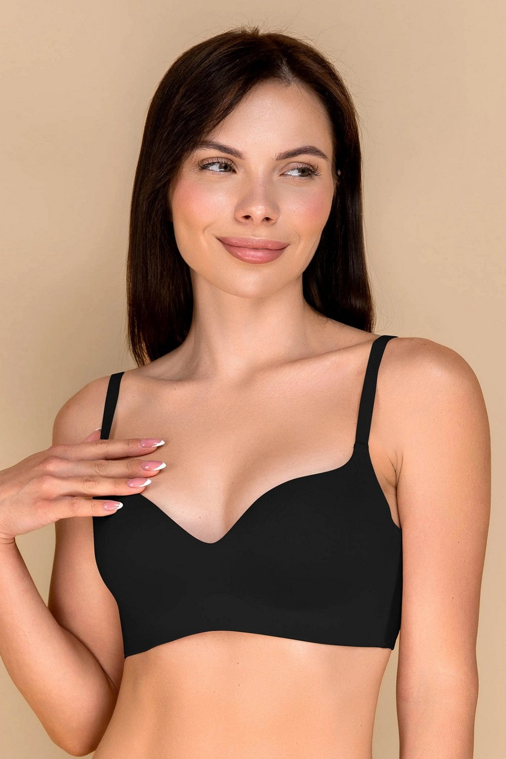 Гладкий бюстгальтер из микрофибры 884-037 black