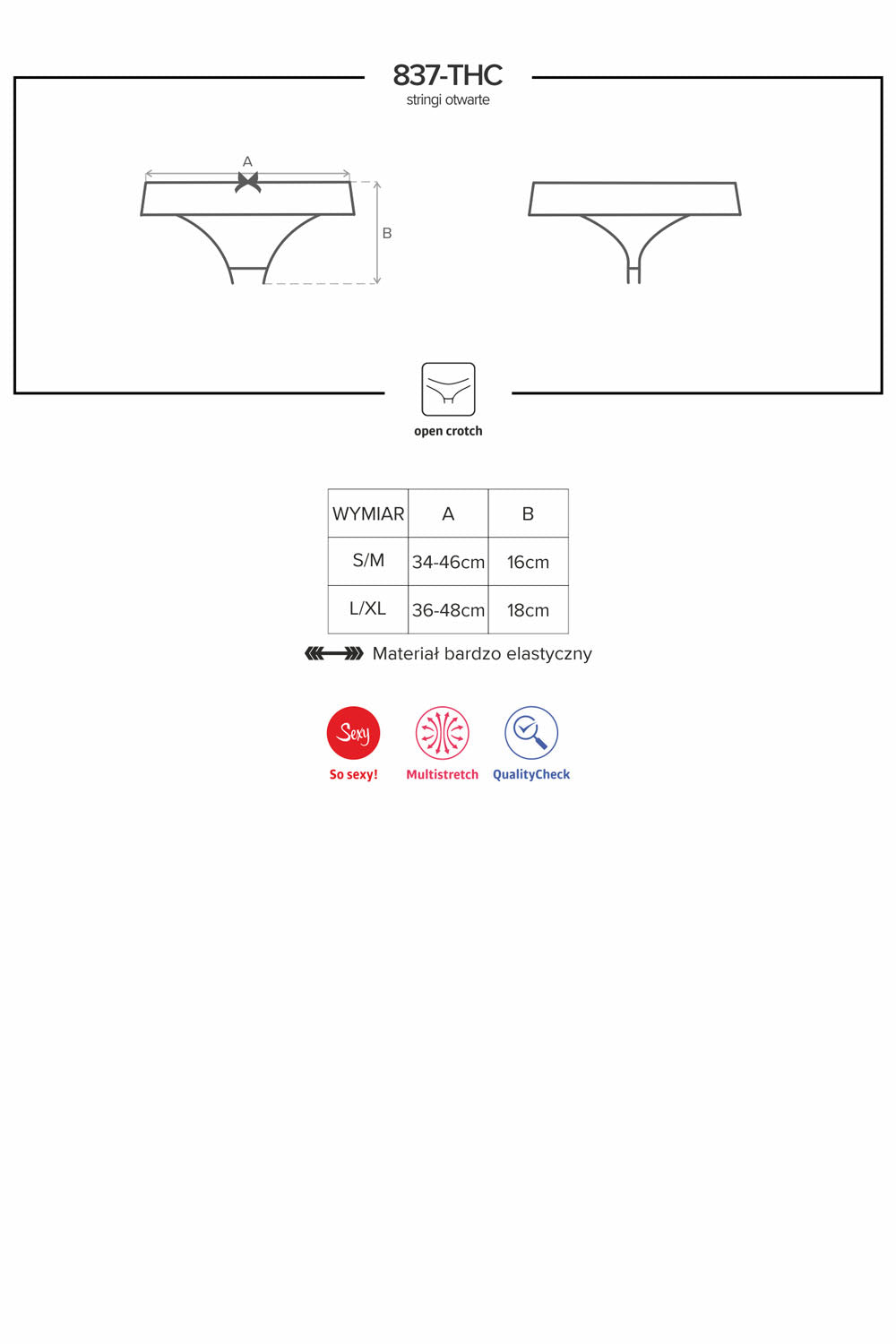 Эротические стринги с вырезом 837-THC-1