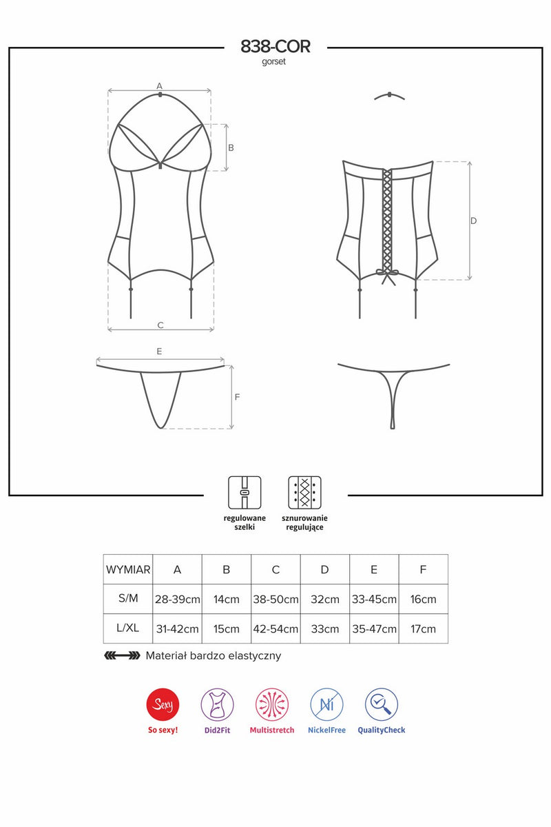 Сексуальный комплект с кружевным лифом 838-COR-3