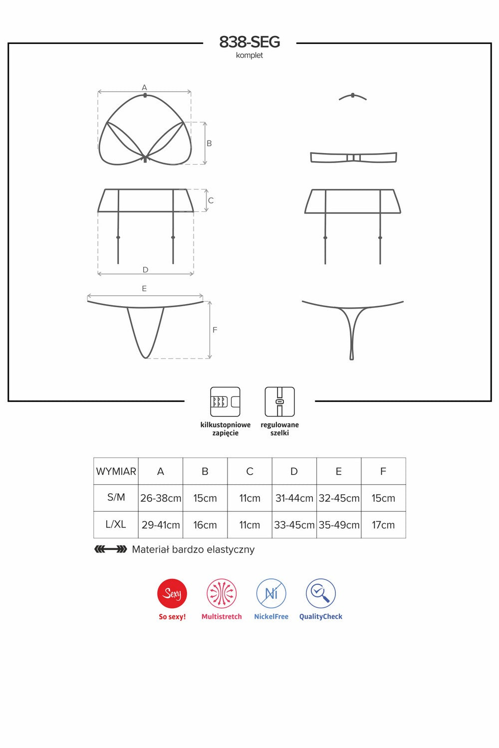 Сексуальный кружевной комплект с поясом 838-SEG-3