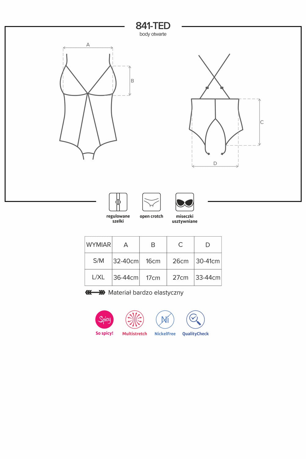 Прозрачное боди с пикантным вырезом 841-TED-1