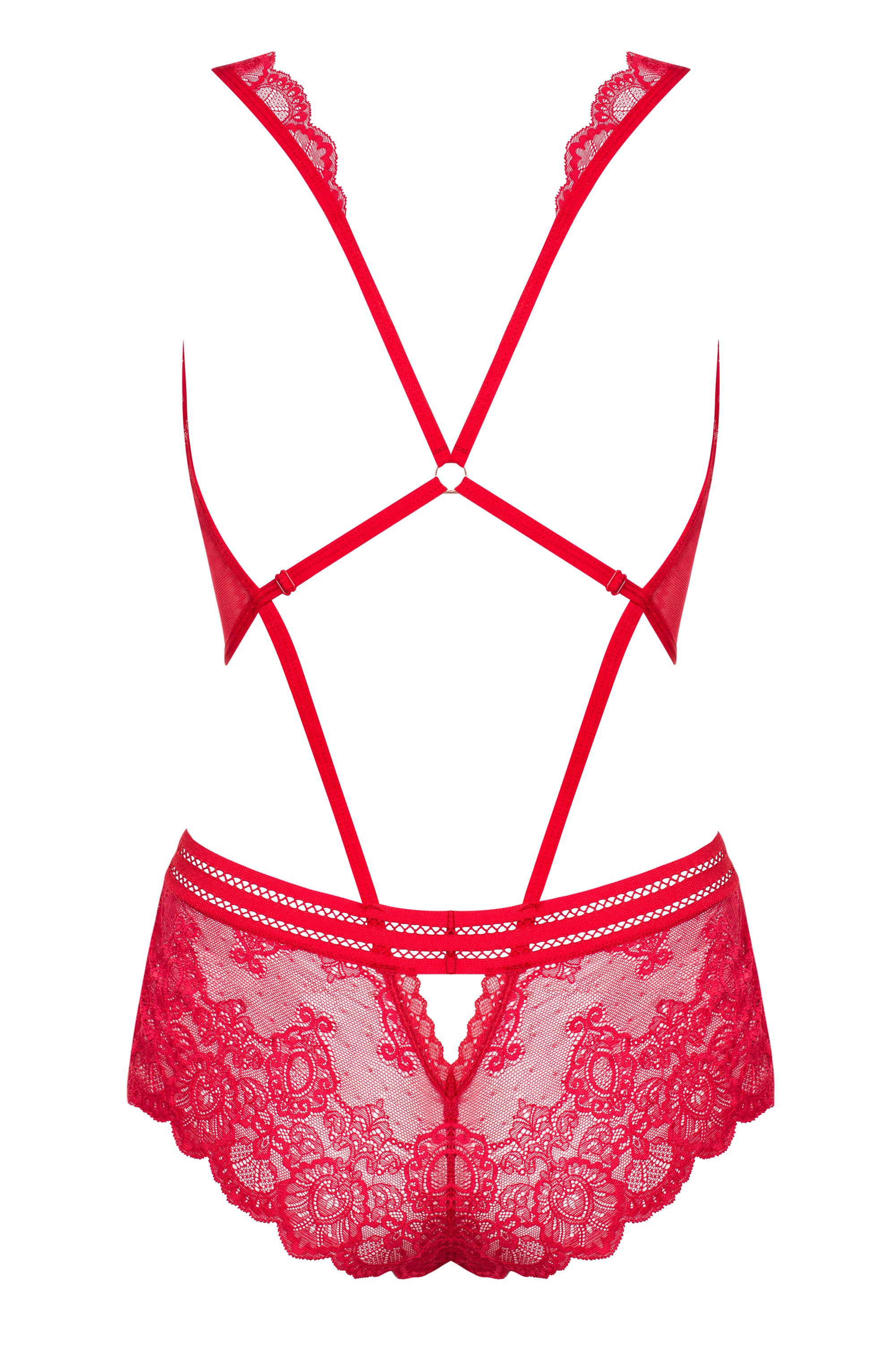 Кружевное боди с открытой спиной 853-TED-3 red