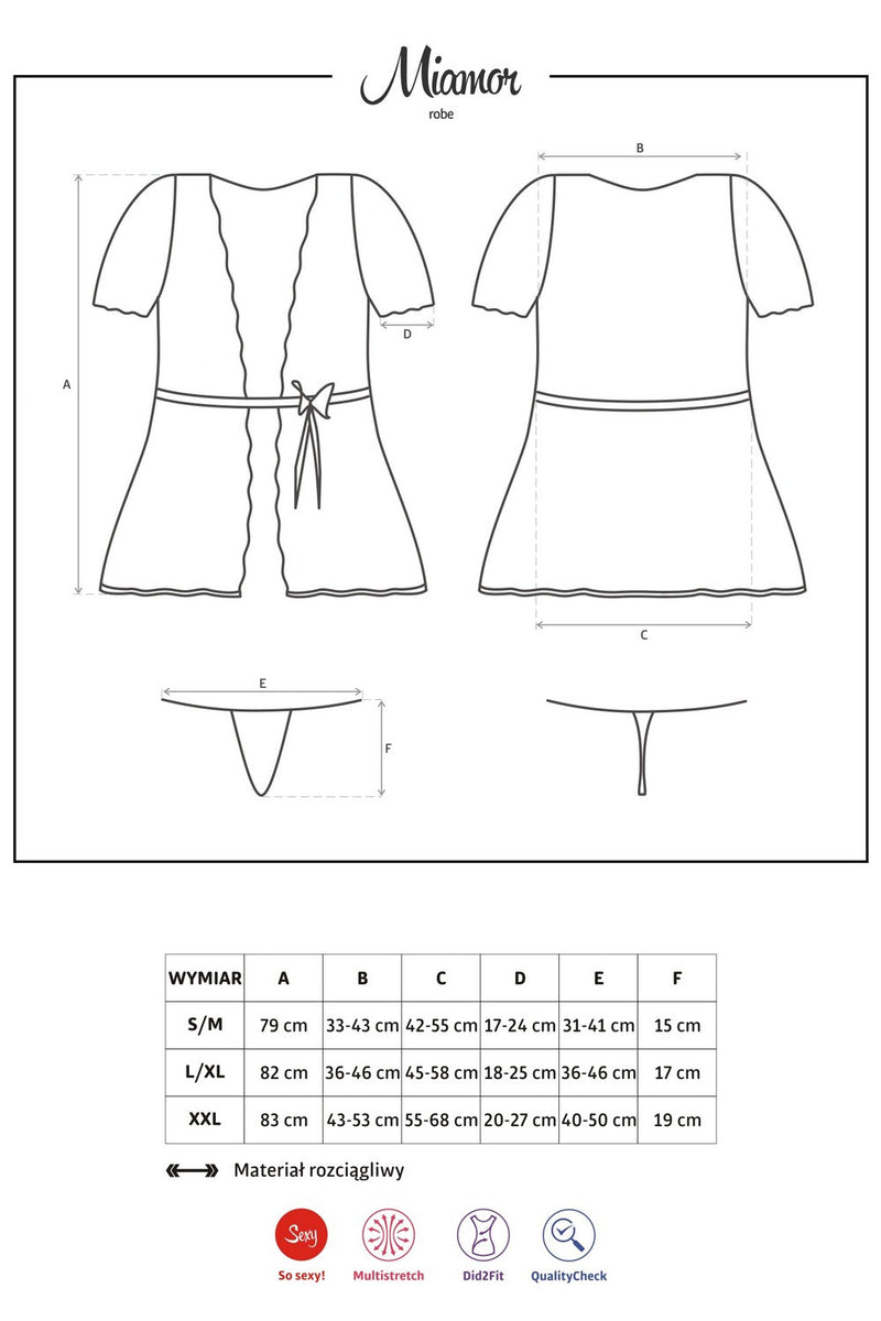 Сексуальный пеньюар с атласным поясом Miamor robe
