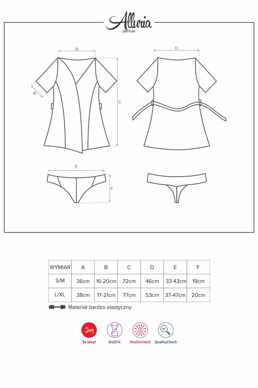 Прозрачный пеньюар с кружевными рукавами Alluria