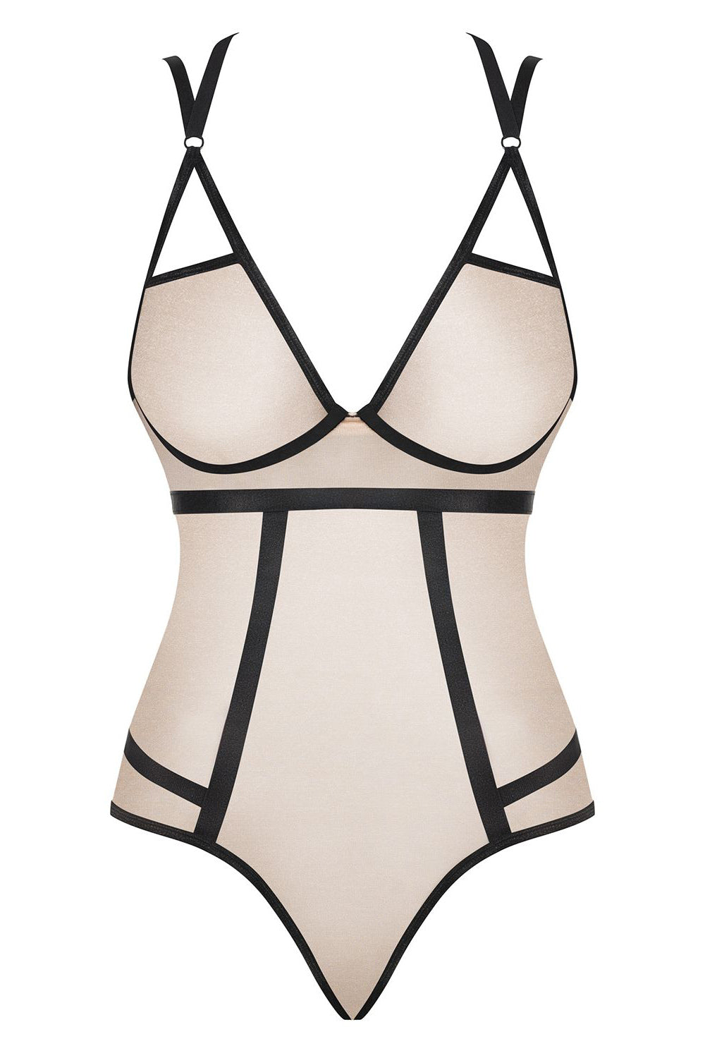 Эротическое боди из микросетки Nudelia black