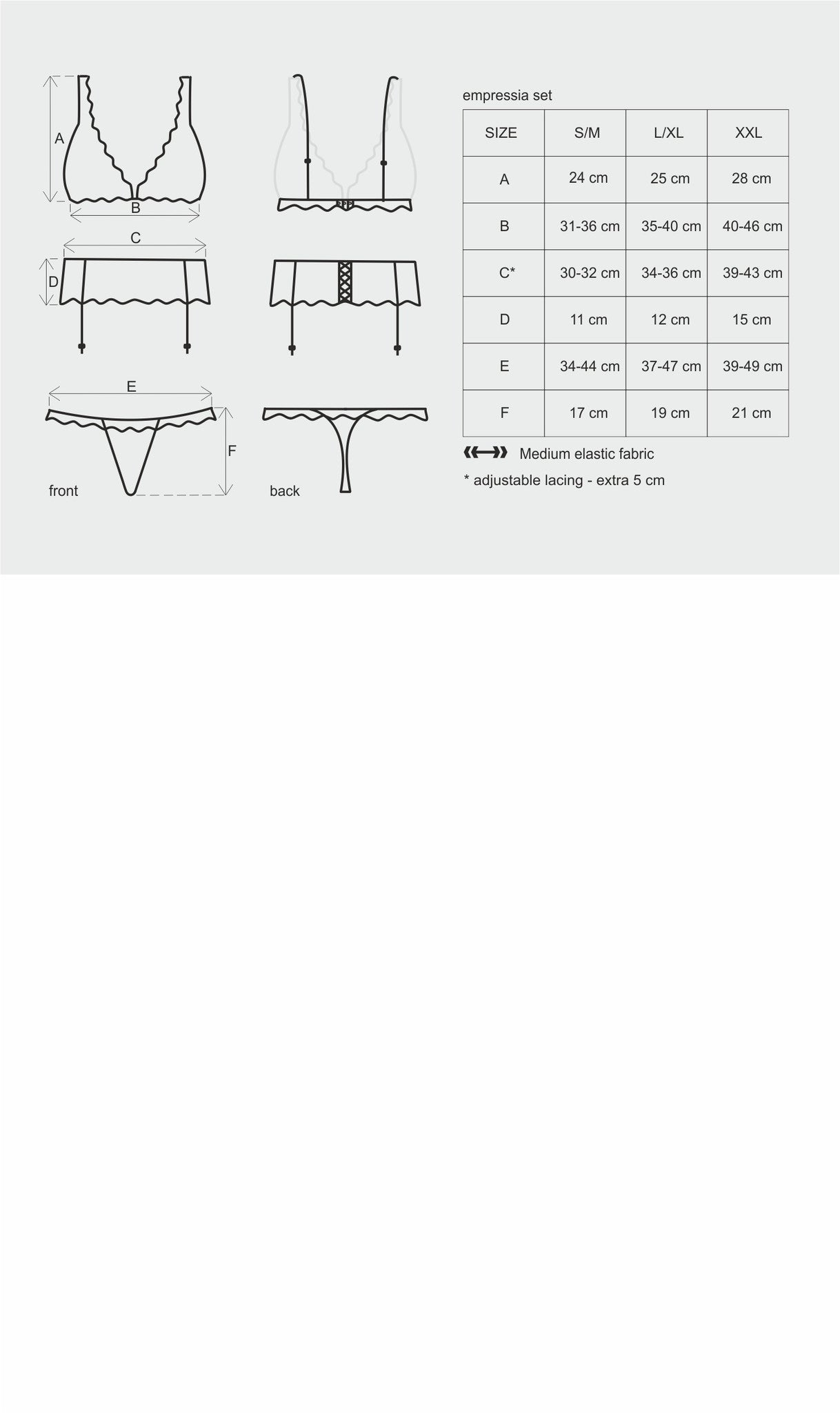 Черный комплект: бюст, пояс и стринги Emperita set