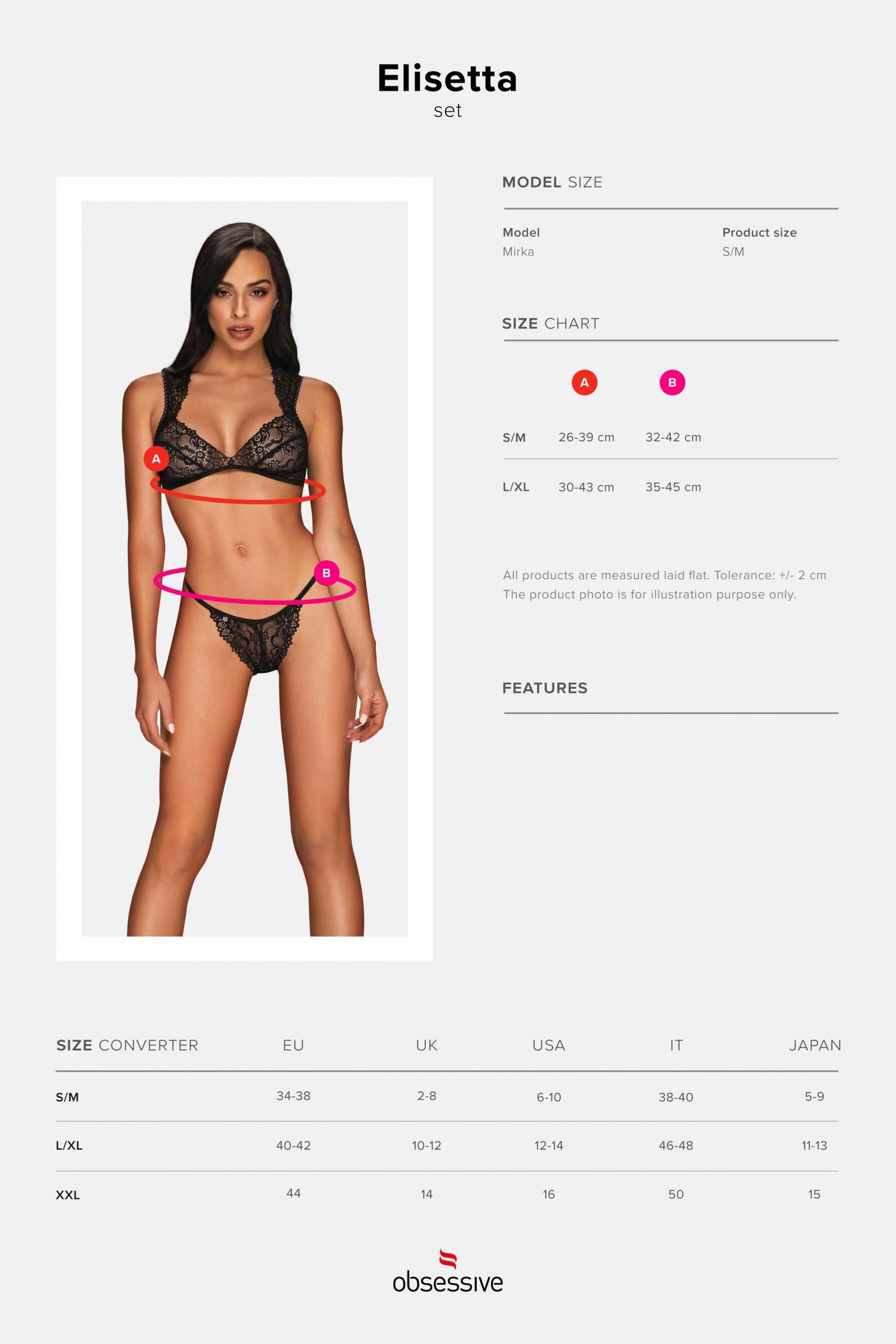 Эротический комплект с вышивкой Elisetta