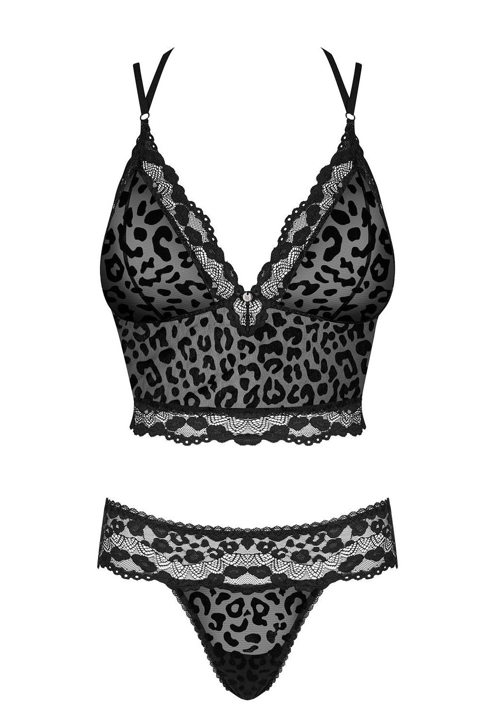 Эротический комплект с анималистической вышивкой Giully