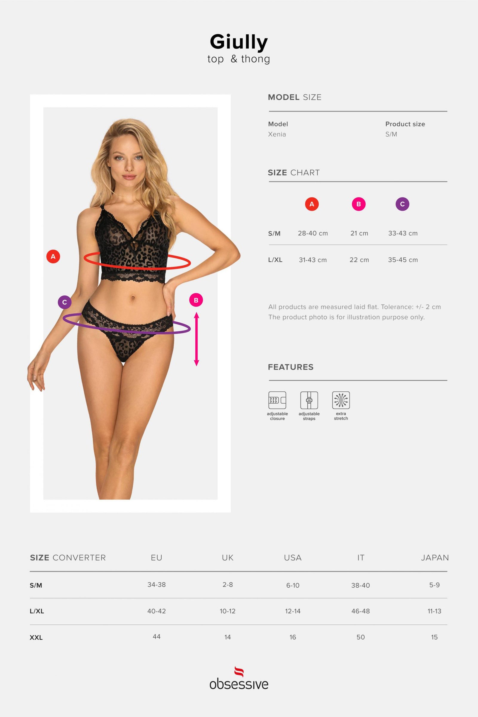 Эротический комплект с анималистической вышивкой Giully