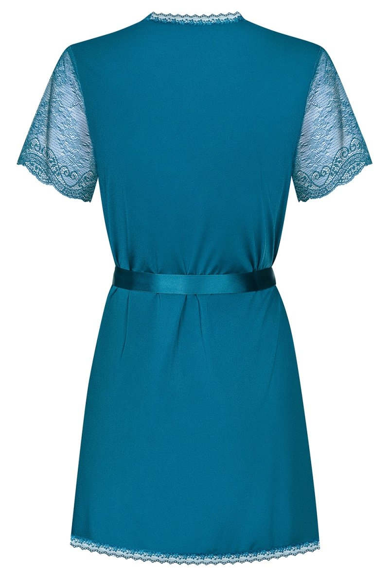 Пеньюар с атласным поясом Miamor robe turquoise