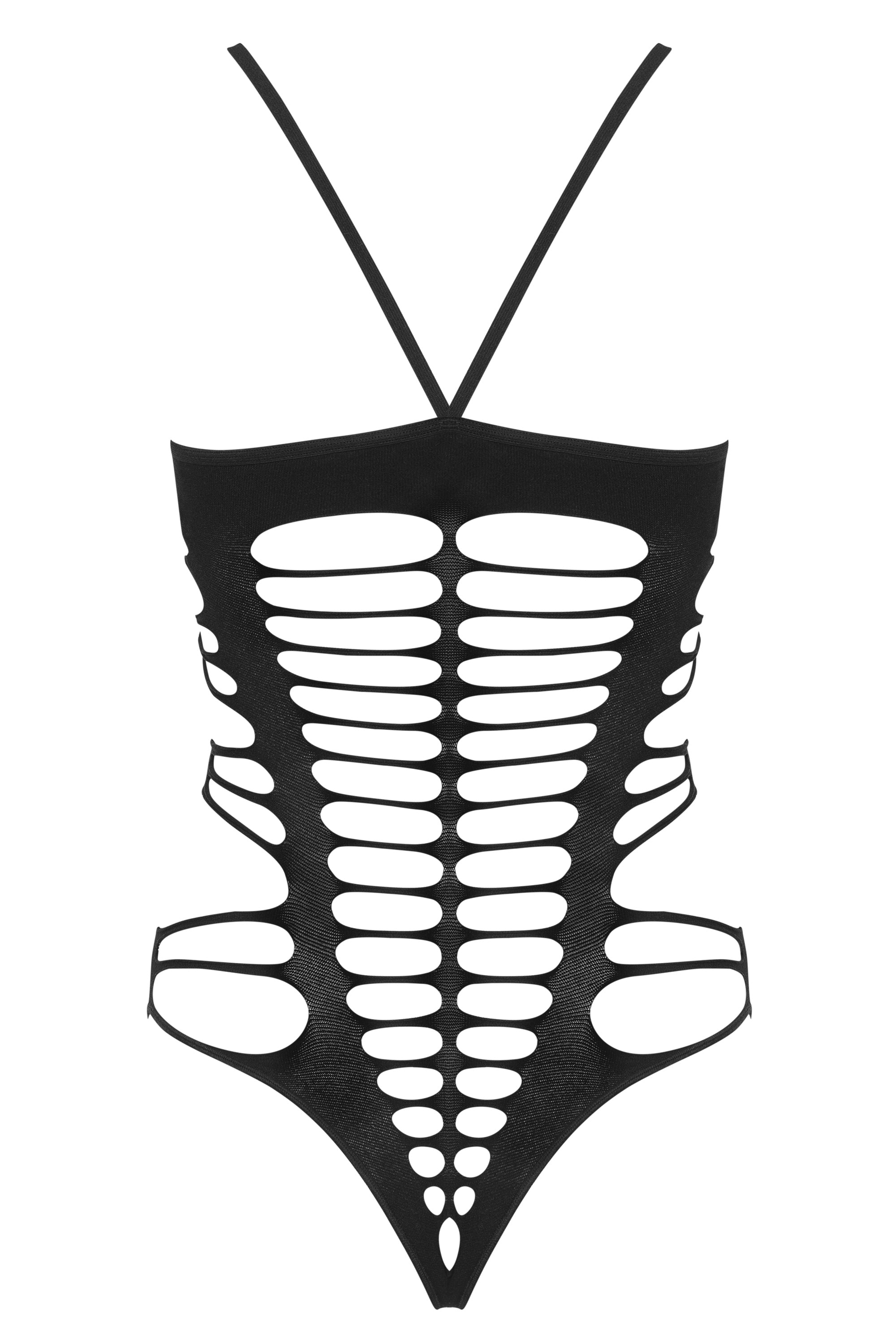 Ажурное боди с вырезами B122 black