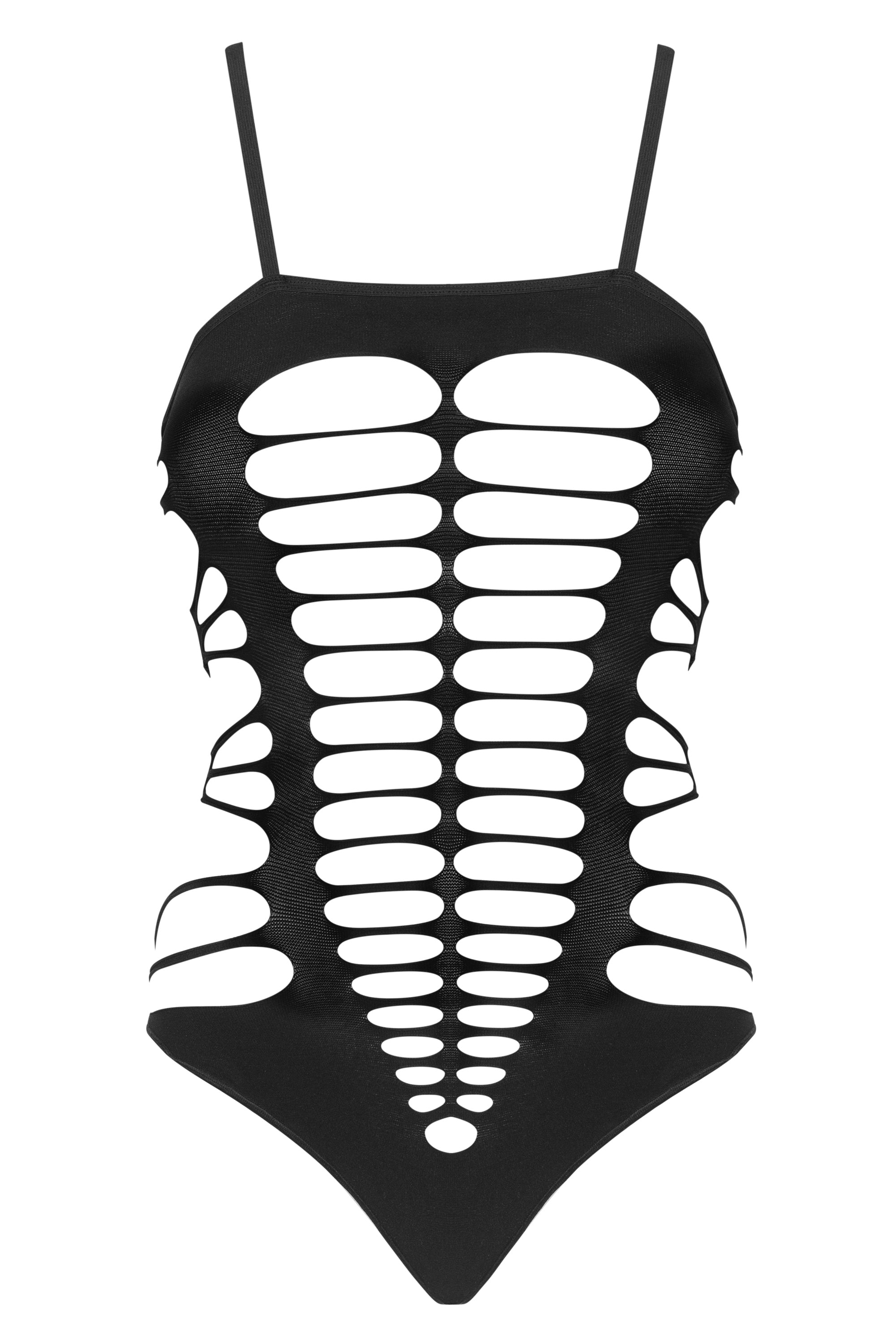 Ажурное боди с вырезами B122 black