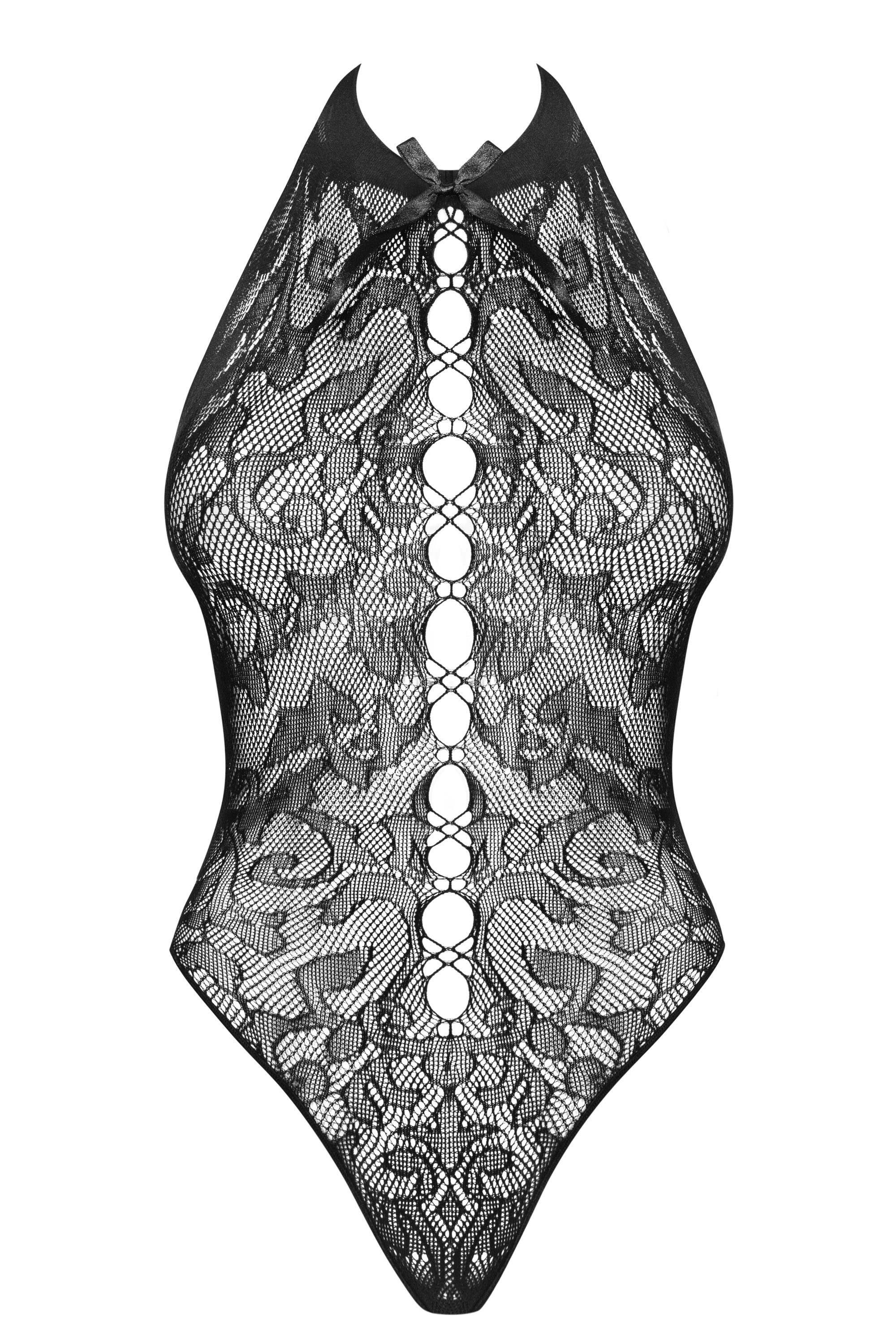 Ажурное боди с открытой спиной B119 black