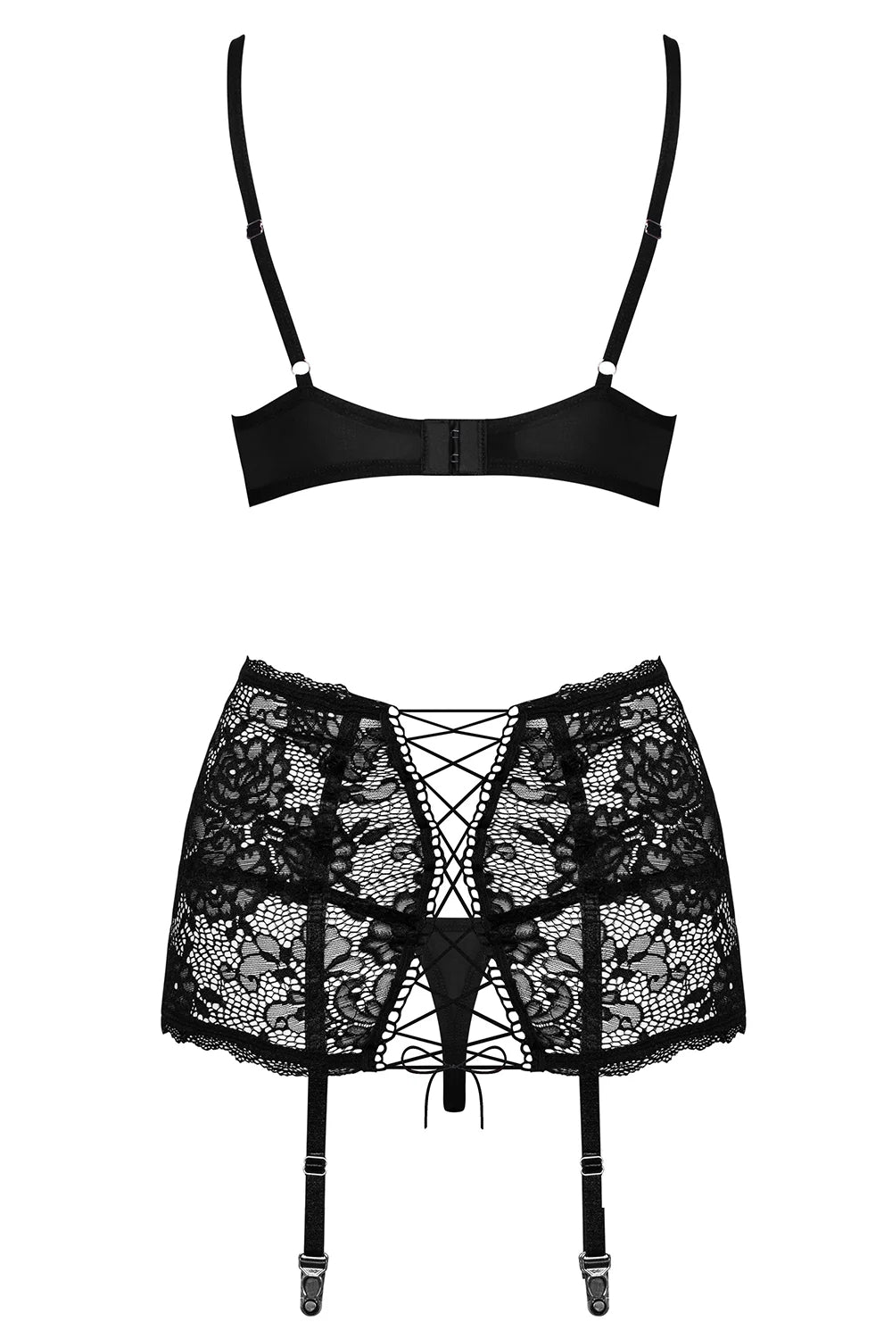 Кружевной комплект с поясом Peonesia