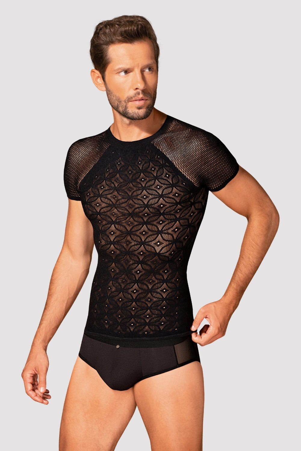 Мужская эротическая футболка T102 black