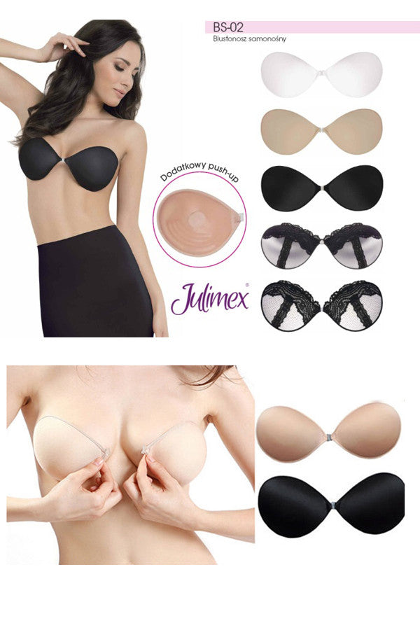 Тканевый бюстгальтер невидимка с push-up BS-02 white