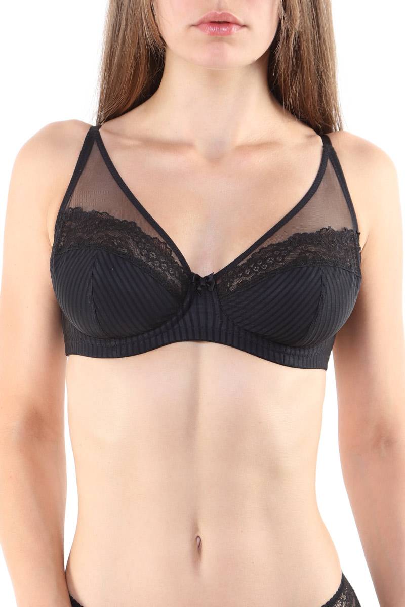 Мягкий бюстгальтер с кружевом 192-718 black