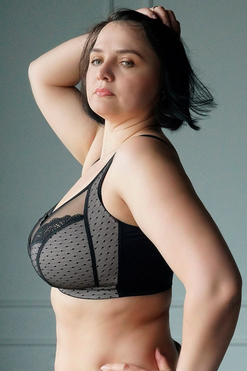 Мягкий бюстгальтер без косточек 195-187 black/peony