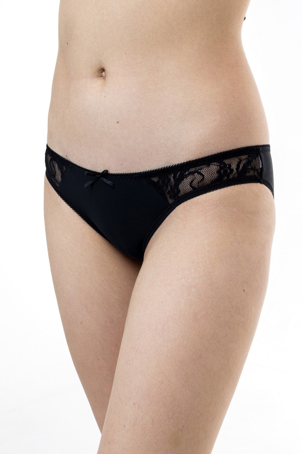 Трусики слип с кружевными вставками 37 black