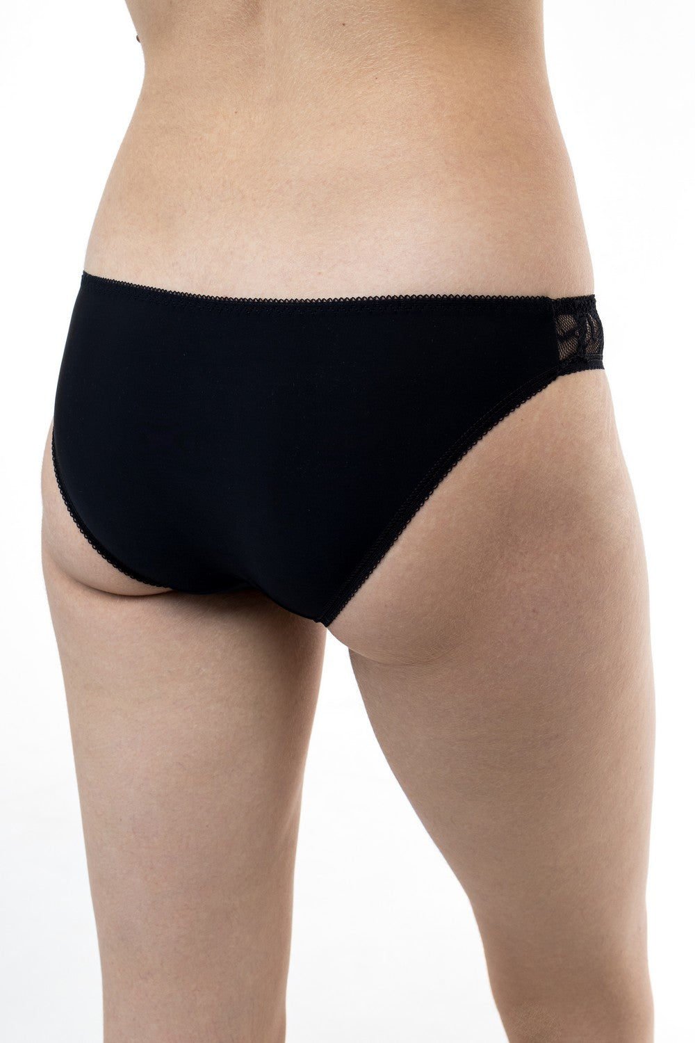 Трусики слип с кружевными вставками 37 black