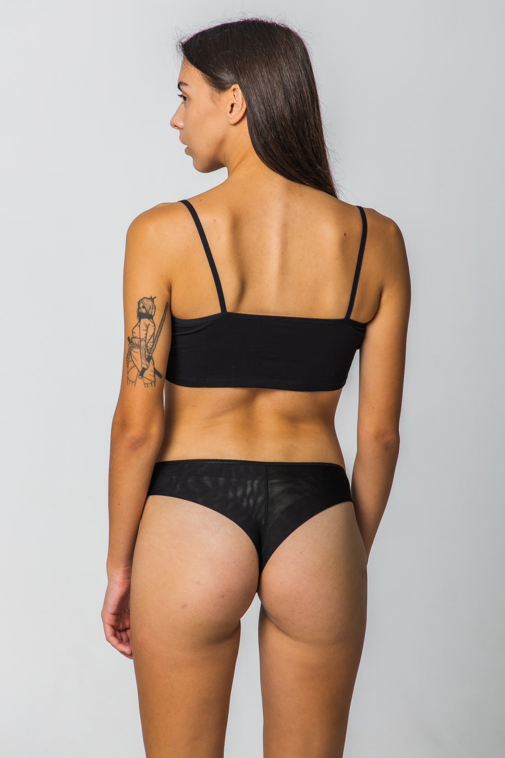 Трусики бразилиана из микросетки 92 black