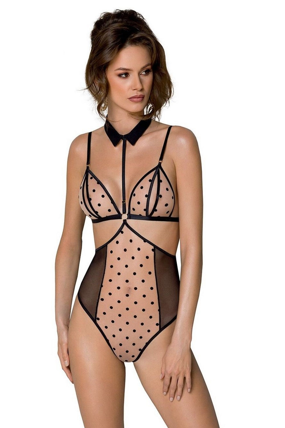 Боди с декоративным воротничком Dominica beige