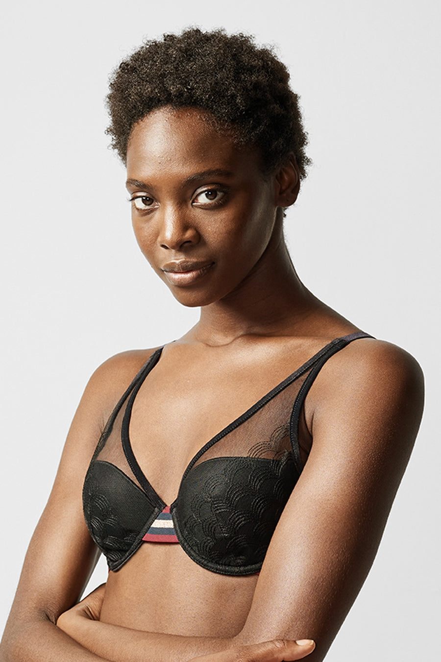 Формованный бюстгальтер с микросеткой 41G1 Street black