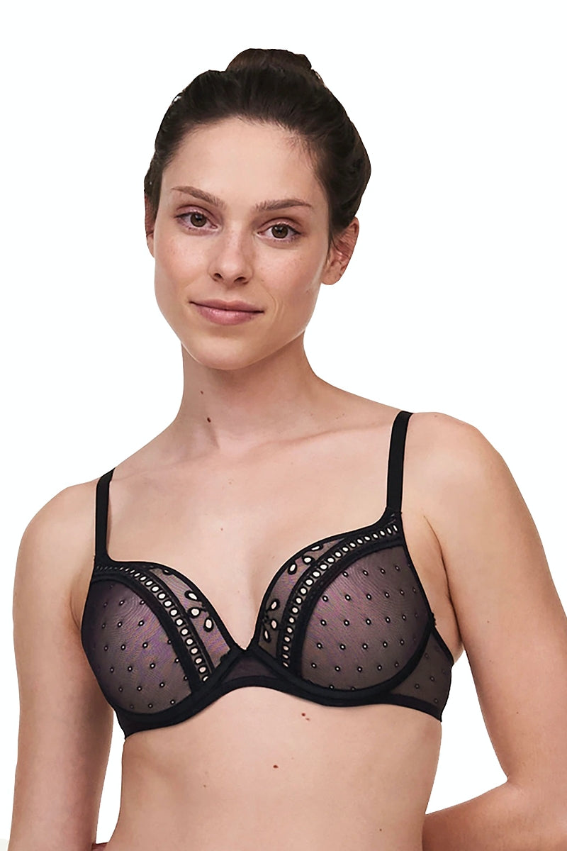 Бюстгальтер push-up с вышивкой 42L2 Prisca black