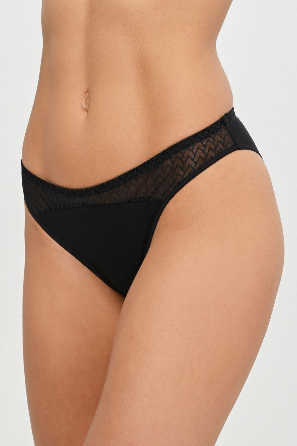 Трусики слип с микросеткой 48D3 Manhattan black