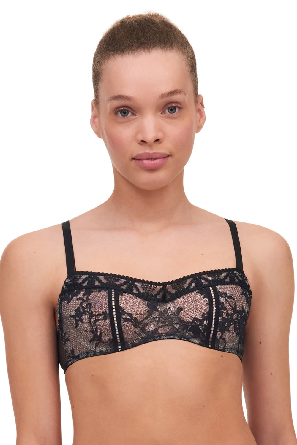 Кружевной бюстгальтер балконет 49J1 Olivia black