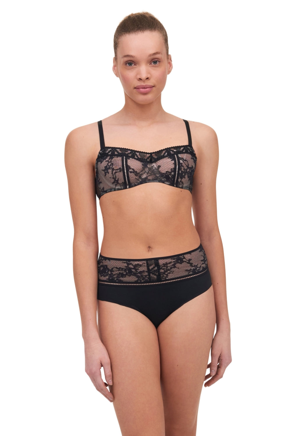 Кружевной бюстгальтер балконет 49J1 Olivia black