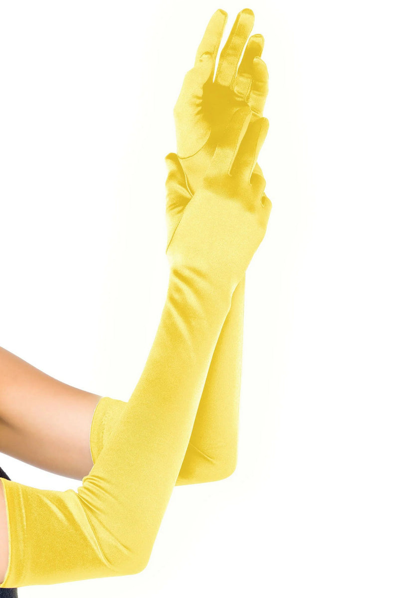 Высокие сатиновые перчатки Extra Long Satin Gloves light blue