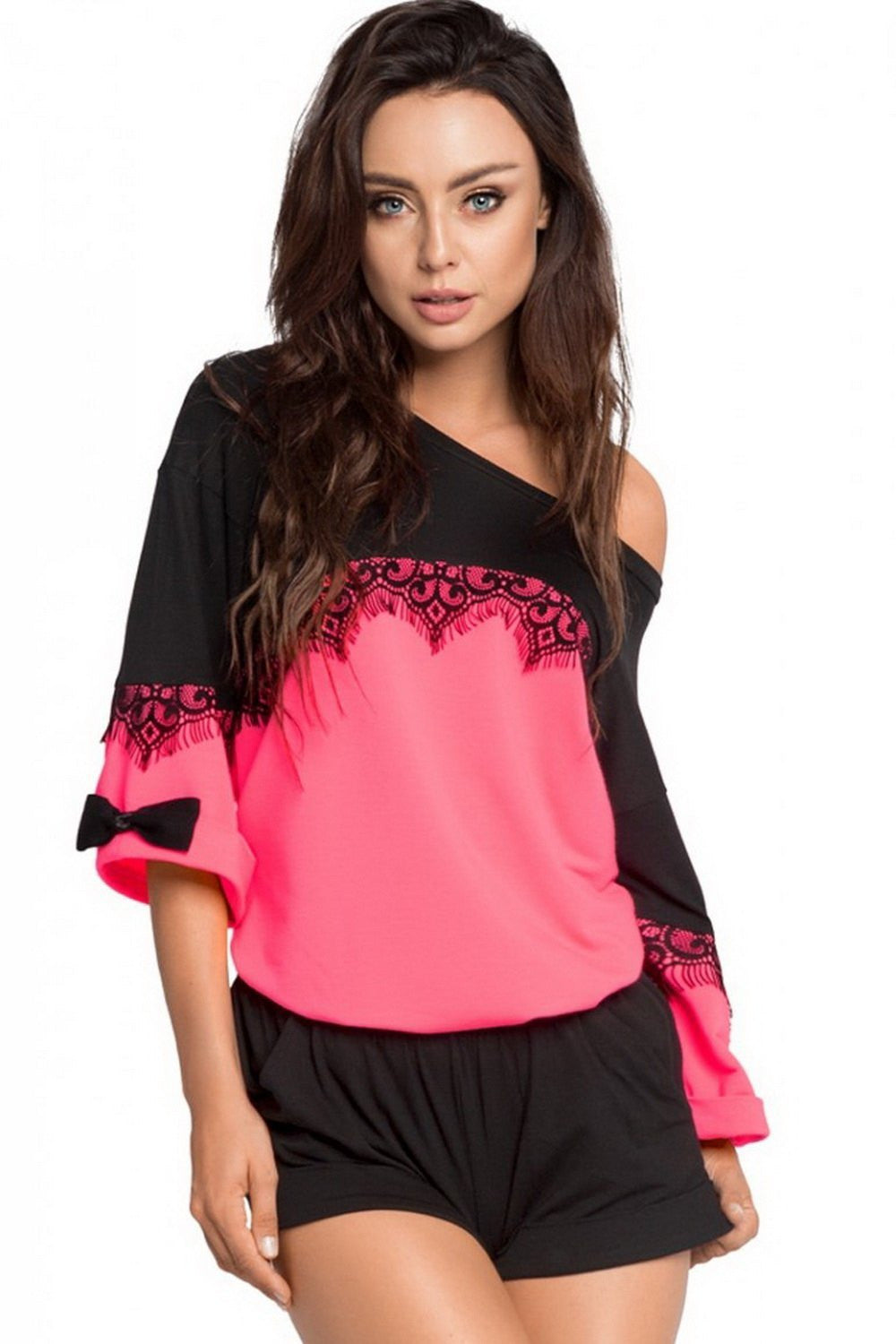 Хлопковый комплект с широким вырезом P-637/1