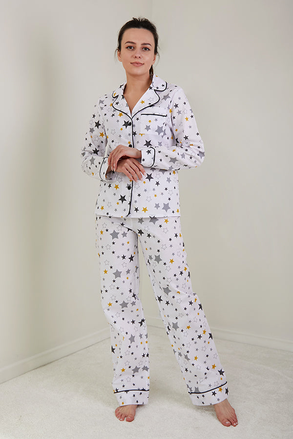 Хлопковая пижама с принтом Yellow Stars HL0010-57-69